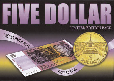 $5 Currency Crossroads Last Paper Note First Coin Limited Edition Pack