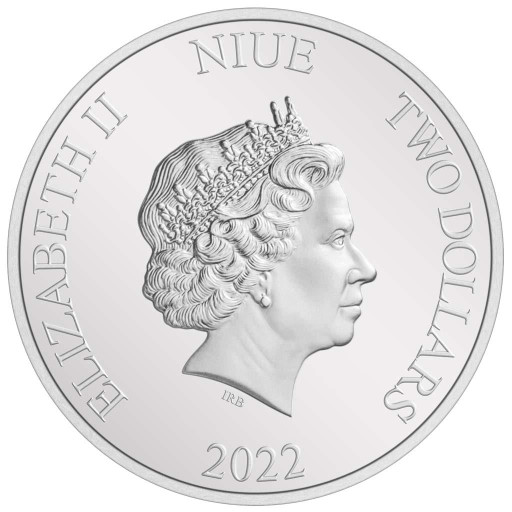 Niue 2022 $2 Harry Potter Golden Snitch Selectively Gold Plated 1oz Silver Proof Coin