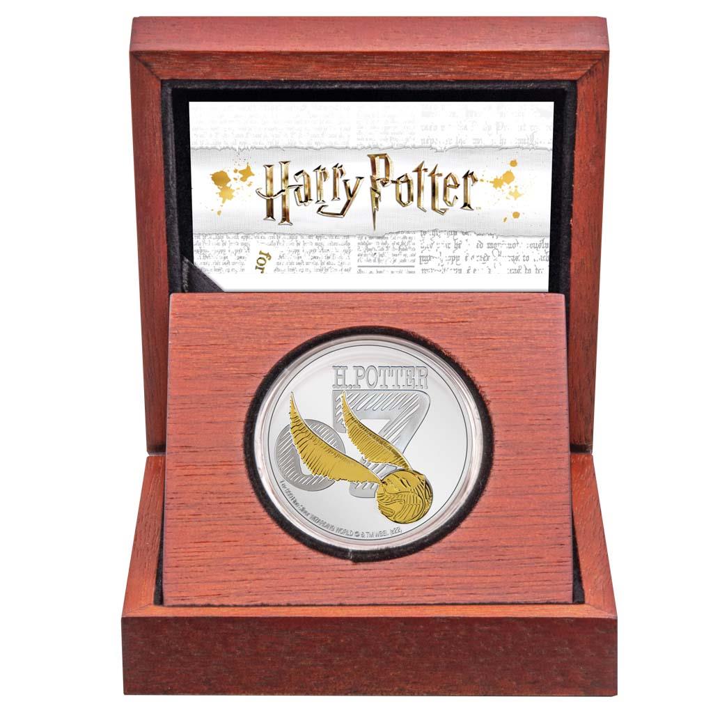 Niue 2022 $2 Harry Potter Golden Snitch Selectively Gold Plated 1oz Silver Proof Coin