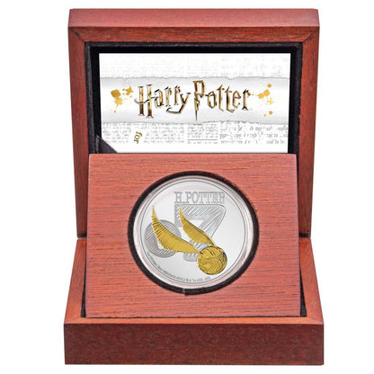 Niue 2022 $2 Harry Potter Golden Snitch Selectively Gold Plated 1oz Silver Proof Coin