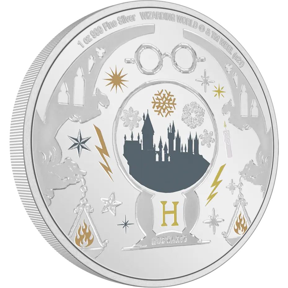 Niue 2021 $2 Harry Potter Season's Greetings 1oz Silver Coloured Proof Coin