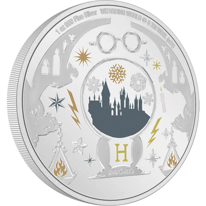Niue 2021 $2 Harry Potter Season's Greetings 1oz Silver Coloured Proof Coin