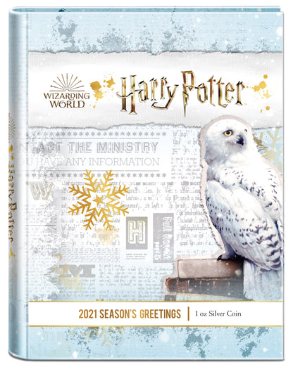 Niue 2021 $2 Harry Potter Season's Greetings 1oz Silver Coloured Proof Coin