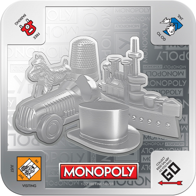 Niue 2013 $2 Monopoly 1oz Silver Coloured Proof 2 Coin Top Hat Set