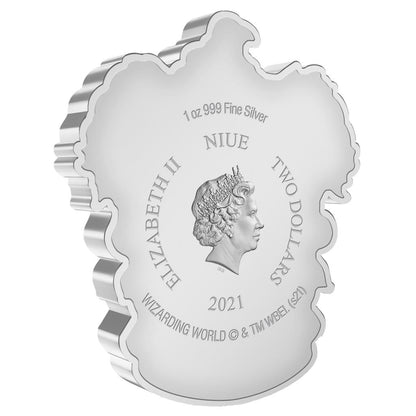 Niue 2021 $2 Harry Potter Hogwarts Crests Ravenclaw 1oz Silver Coloured Proof Shaped Coin