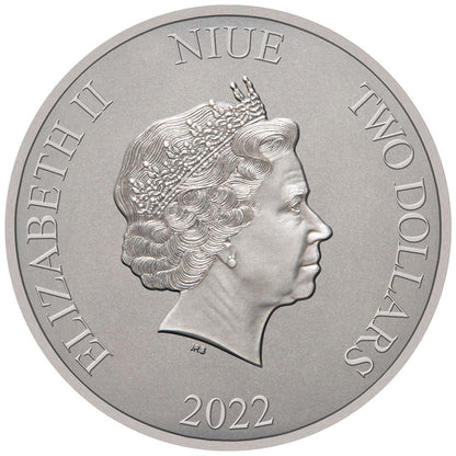 Niue 2022 $2 Harry Potter Hogwarts Dumbledore's Office 1oz Silver Antiqued Coin