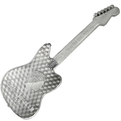 Solomon Islands 2024 $2 Fender Jaguar Guitar Shaped 1oz Silver Coloured Proof Coin