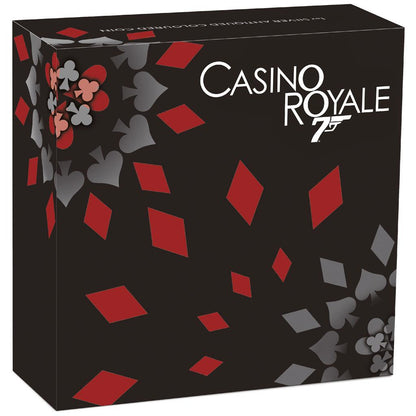 Tuvalu 2023 $1 James Bond 007 Casino Royale Chip 1oz Silver Coloured Antiqued Coin