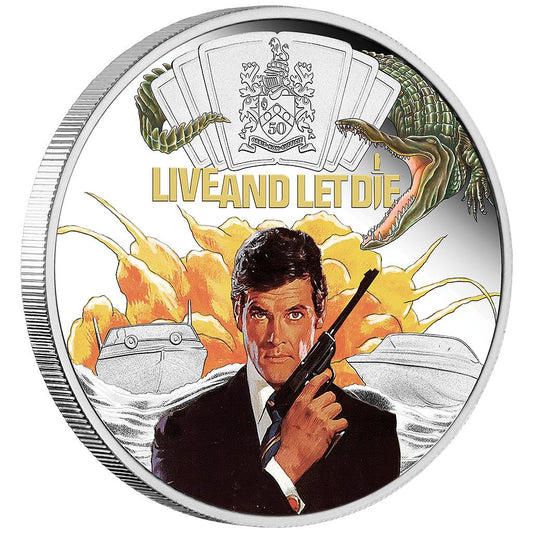Tuvalu 2023 $1 James Bond 007 Live and Let Die 1oz Silver Coloured Proof Coin