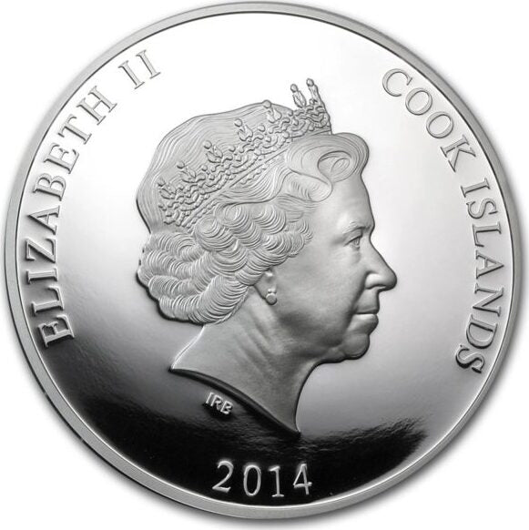 Cook Islands 2014 $50 Jules Verne Nautilus Mother of Pearl 5oz Silver Proof Coin