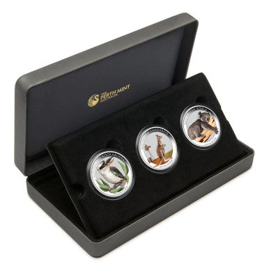 2012 50c Australian Outback 1/2oz Silver Coloured Proof 3 Coin Set
