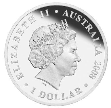 2008 $1 Australian Territory 50th Anniversary Christmas Island 1oz Silver Coloured Proof Coin