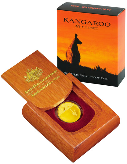 2012 $25 Kangaroo At Sunset 1/5oz Gold Proof Coin