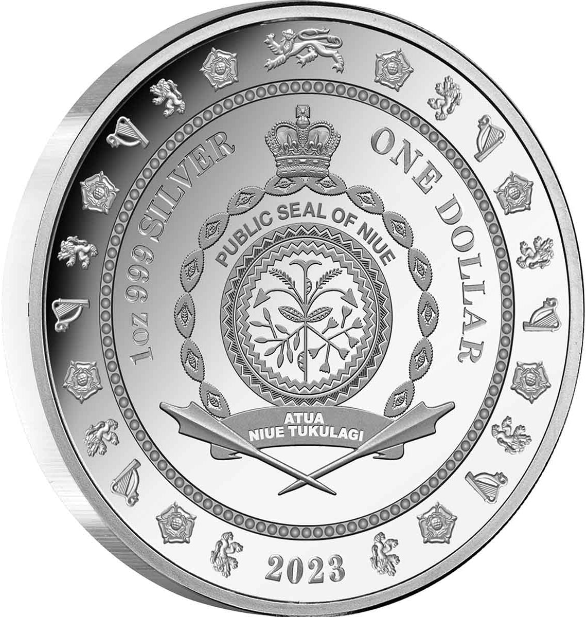 Niue 2023 $1 King Charles III Coronation Selectively Gold Plated 1oz Silver Proof Coin