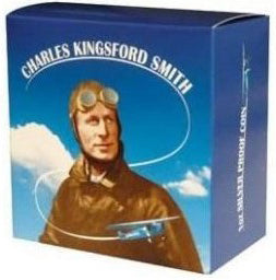 Tuvalu 2010 $1 Charles Kingsford Smith 1oz Silver Coloured Proof Coin