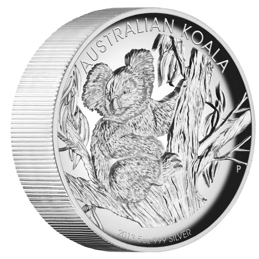 2013 $8 Australian Koala 5oz Silver High Relief Proof Coin