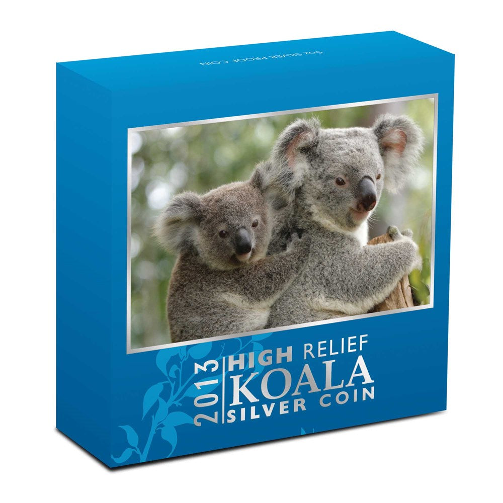 2013 $8 Australian Koala 5oz Silver High Relief Proof Coin