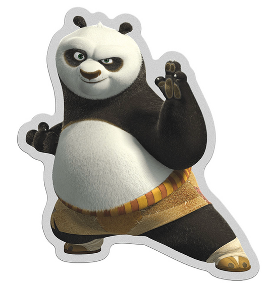 Niue 2023 $2 Kung Fu Panda 15 Years of Anniversary Po Shaped 1oz Silver Coloured Coin