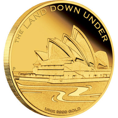 2013 $25 The Land Down Under Opera House 1/4oz Gold Proof Coin