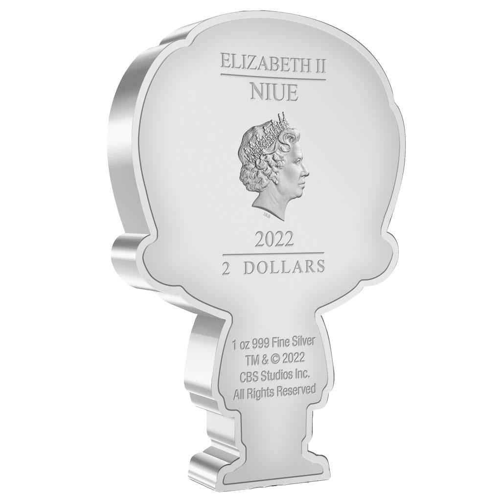 Niue 2022 $2 Chibi Star Trek Leonard McCoy Shaped 1oz Silver Proof Coin