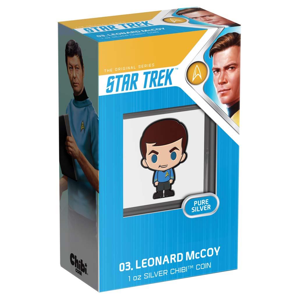 Niue 2022 $2 Chibi Star Trek Leonard McCoy Shaped 1oz Silver Proof Coin
