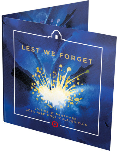 2017 $2 Lest We Forget 'C' Mintmark Coloured Uncirculated Coin