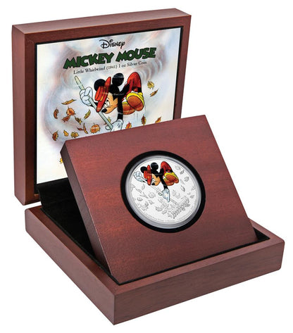 Niue 2017 $2 Mickey Through The Ages Little Whirlwind 1oz Silver Coloured Proof Coin