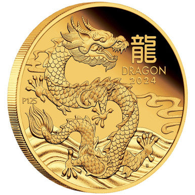 2024 $25 Lunar Year of The Dragon 1/4oz Gold Proof Coin