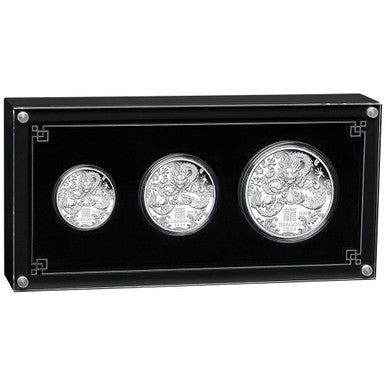 2024 Lunar Year of The Dragon Silver Proof 3 Coin Set