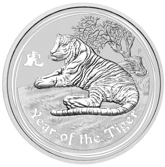 2010 $1 Lunar Year of The Tiger 1oz Silver BU Coin