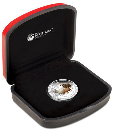 2015 50c Lunar Year of The Goat 1/2oz Silver Coloured Proof Coin