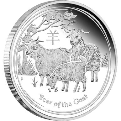 2015 50c Lunar Year of The Goat 1/2oz Silver Proof Coin