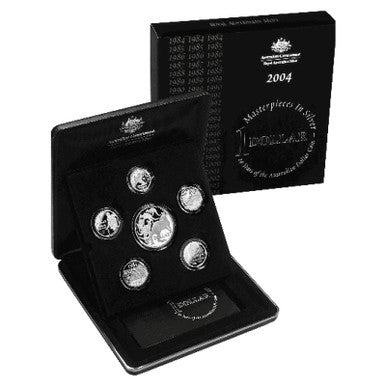 2004 Masterpieces In Silver 20 Years of The Australian Dollar Coin 6 Coin Proof Set