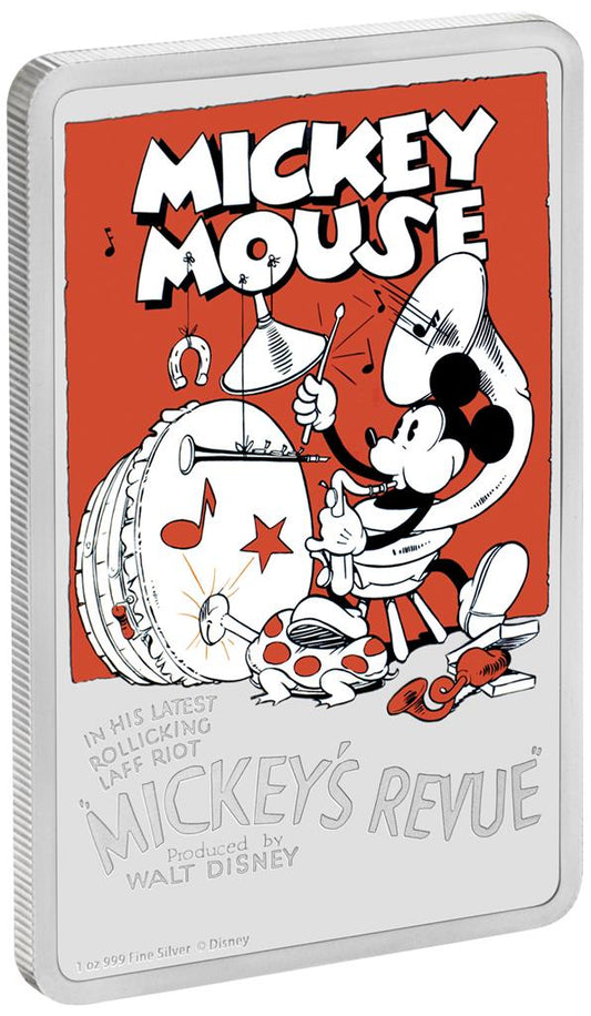 Niue 2017 $2 Disney Posters of The 1930's Mickey's Revue 1oz Silver Coloured Proof Coin
