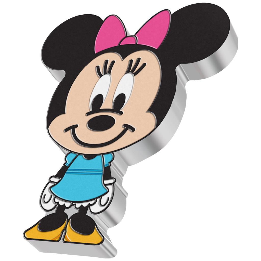 Niue 2021 $2 Chibi Disney Mickey and Friends Minnie Mouse Shaped 1oz Silver Proof Coin