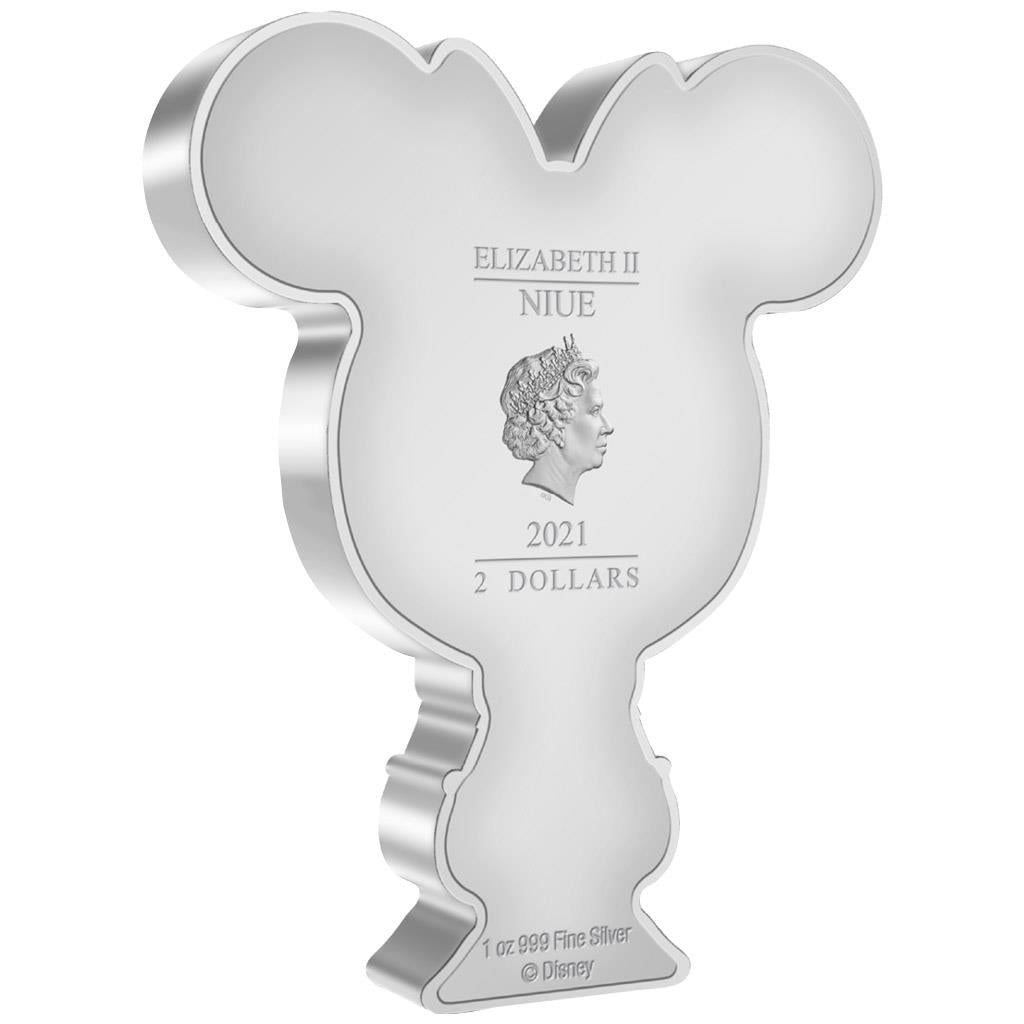 Niue 2021 $2 Chibi Disney Mickey and Friends Minnie Mouse Shaped 1oz Silver Proof Coin