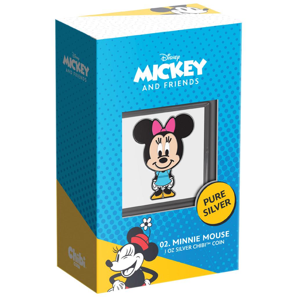 Niue 2021 $2 Chibi Disney Mickey and Friends Minnie Mouse Shaped 1oz Silver Proof Coin