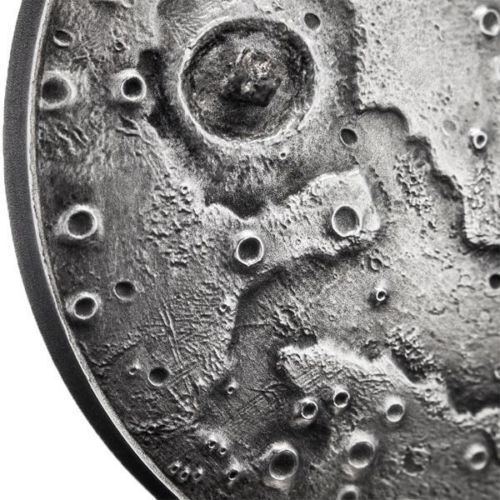 Niue 2015 $1 Solar System Moon NWA 8609 Meteorite 1oz Silver Antiqued Coin