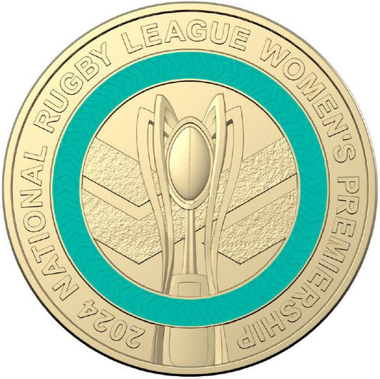 2024 $2 National Rugby League Women's Premiership Coloured Uncirculated Coin