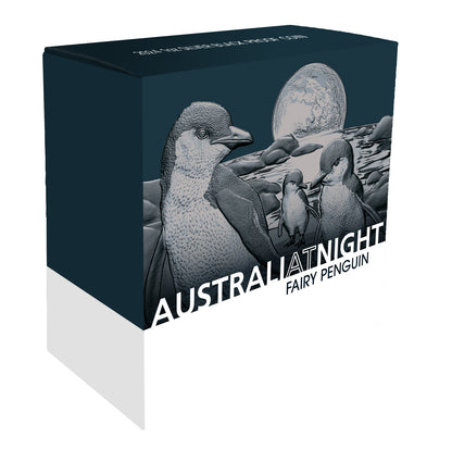 Niue 2024 $1 Australia At Night Fairy Penguin 1oz Silver Black Proof Coin
