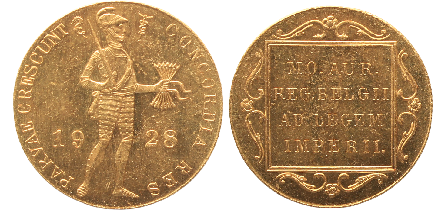 Netherlands, 1928 Gold Ducat UNC