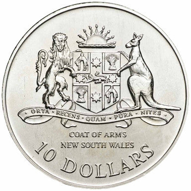1987 $10 State Series New South Wales Silver Uncirculated Coin