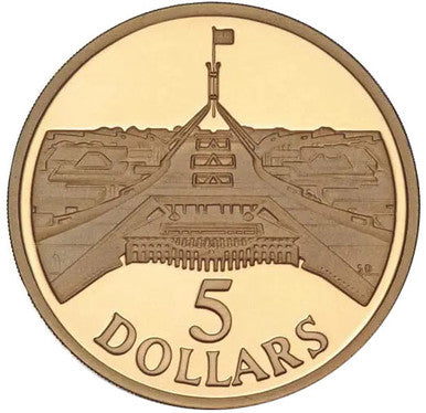 1988 $5 New Parliament House AlBronze Proof Coin