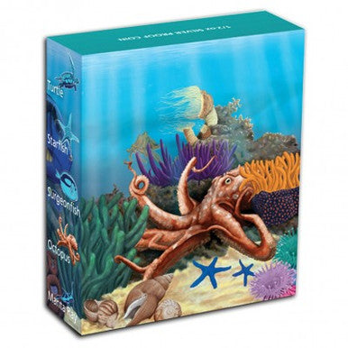 2012 50c Australian Sea Life II The Reef Octopus 1/2oz Silver Coloured Proof Coin