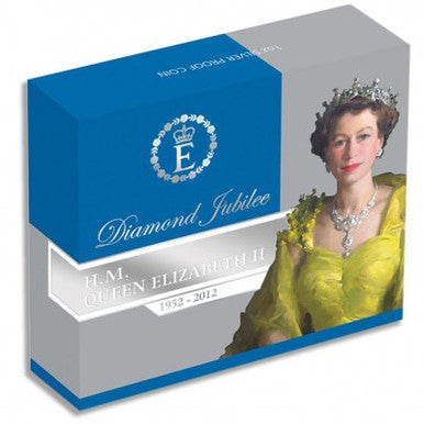 2012 $1 Diamond Jubilee Her Majesty Queen Elizabeth 1oz Silver Coloured Proof Coin