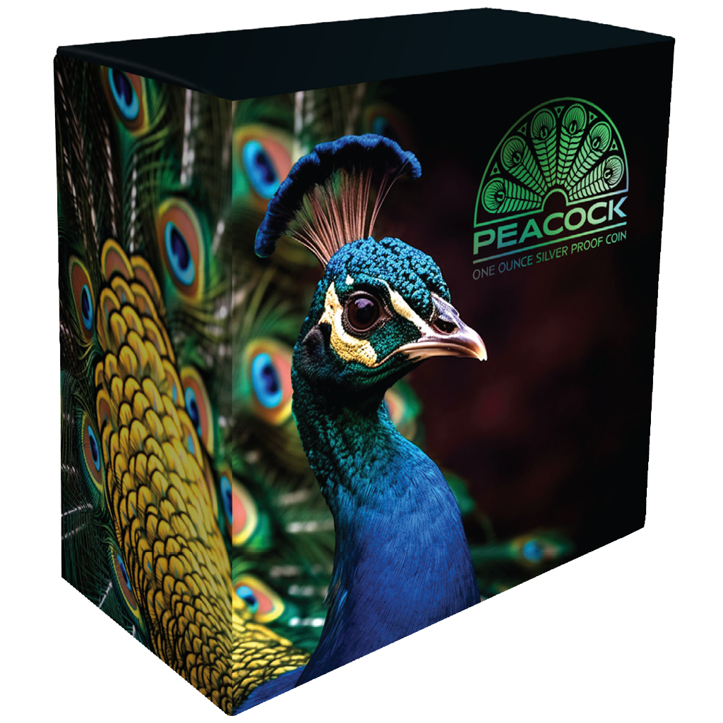Niue 2024 $1 Peacock Selectively Gold Plated 1oz Silver Proof Coin
