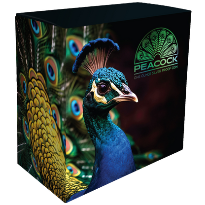 Niue 2024 $1 Peacock Selectively Gold Plated 1oz Silver Proof Coin