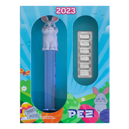Pamp 2023 Pez Bunny 5g Silver Wafers and Dispenser Gift Set