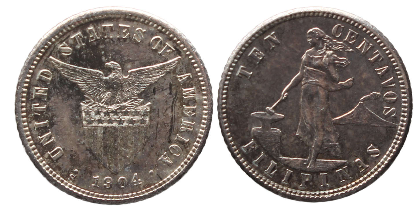 Philippines 1904s 10 Centavos UNC