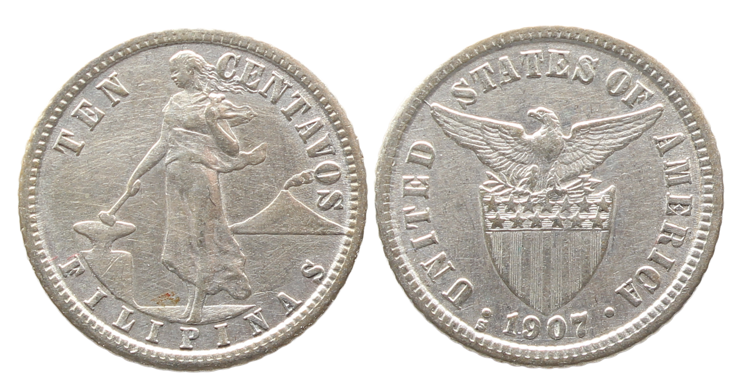 Philippines 1907s 10 Centavos gEF